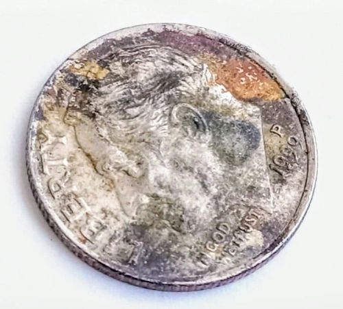 1999 P Roosevelt Dime • Colorful Purple & Orange Toning • UNC