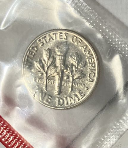 1972 D Roosevelt dime in orig US Mint cello