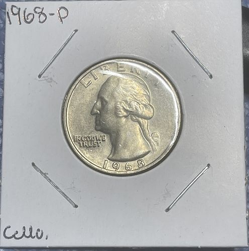 1968-P Gem Brilliant Uncirculated MS60+ Washington US Quarter