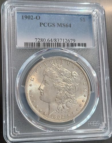 1902-O MORGAN Silver Dollar $1 BLAST WHITE Coin Graded PCGS MS64 - Full Cartwheels -