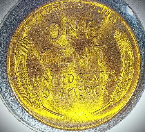 1957 D Lincoln Wheat Cent BU Die Chip Obverse