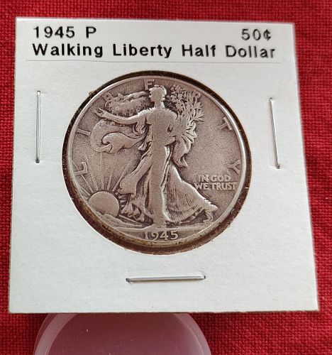1945 P Walking Liberty Half Dollar - Free Shipping for additional coins purchased on same invoice.
