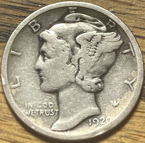 1920D mercury dime in VERY GOOD condition