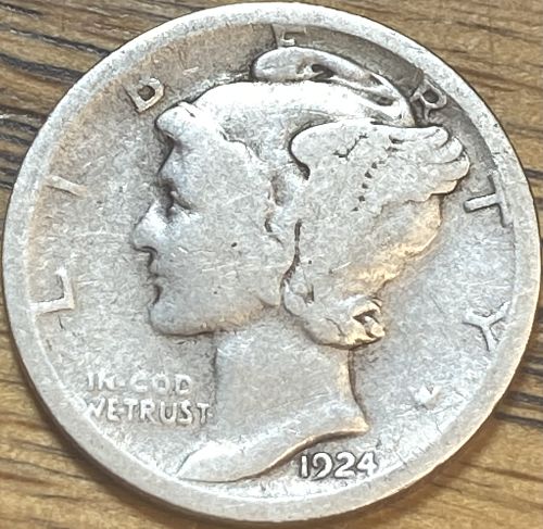 1924S mercury dime in GOOD condition
