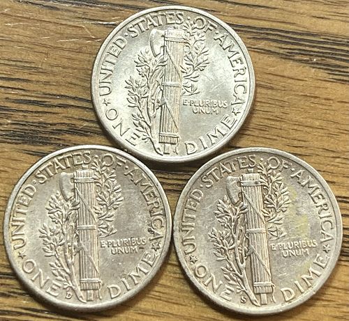 1942 P/D/S great upgrades in EXTREMELY FINE/ALMOST UNCIRCULATED condition 3 coin lot