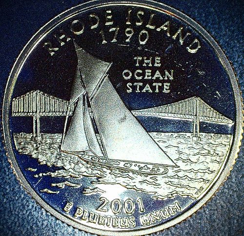 2001 S Rhode Island 50 States and Territories Quarters: Proof