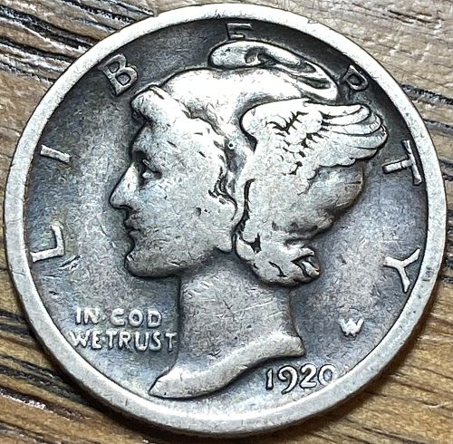 1920 mercury dime in FINE condition