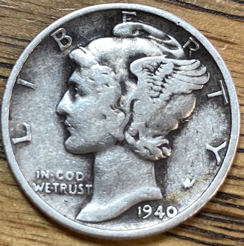 1940 mercury dime in VERY FINE condition