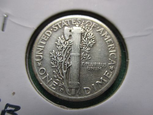 1939-D  Mercury Dime.  Item: 10 M39D-14.
