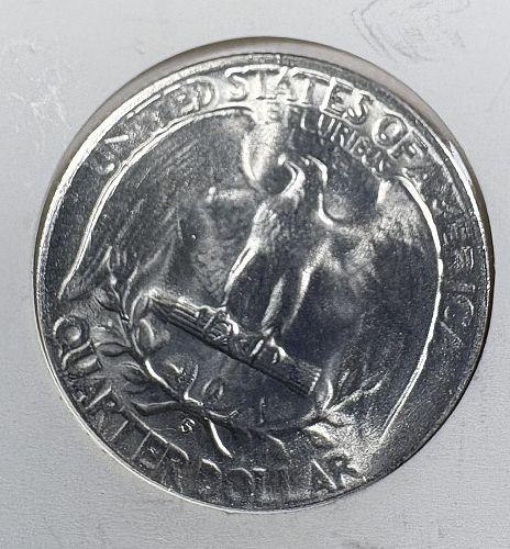 1953-s Gem+ BU Washington Quarter from original roll