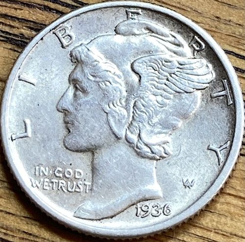 1936 mercury dime in ALMOST UNCIRCULATED condition