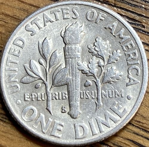 1948S Roosevelt dime in ALMOST UNCIRCULATED condition