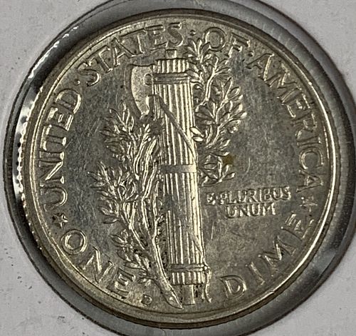 1919-D Mercury Dime, MS60+  (8440)