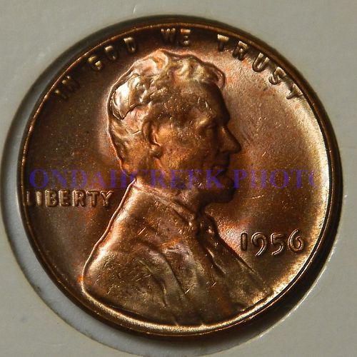 1956 Lincoln Cent Interior Die Break Cracked Skull
