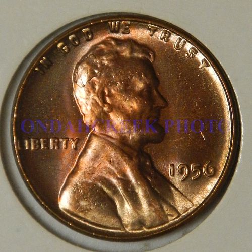 1956 Lincoln Cent Interior Die Break Cracked Skull