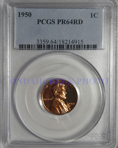 1950 Lincoln Cent PCGS PR64RD Proof 64 Red