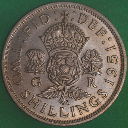 1951 Great Britain Florin UNC