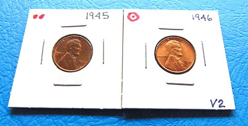 1945 P-1946P Lincoln Wheat Cent Small Cents