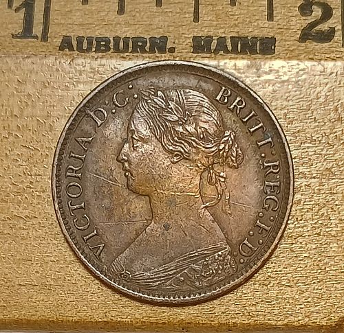 1866 Great Britain Farthing KM# 747.2  Old Cleaning