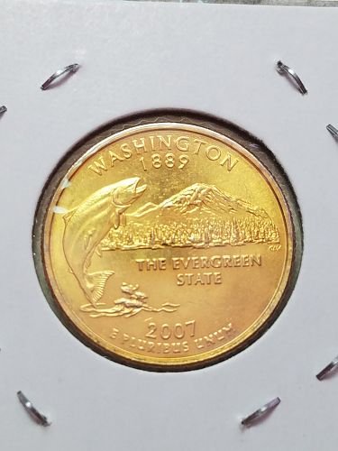 2007 D Washington State Quarter Gold Plated