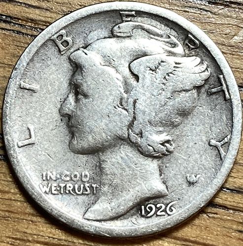1926S mercury dime in VERY GOOD condition