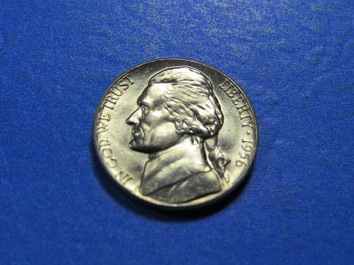 1956-P JEFFERSON NICKEL - ABOUT UNCIRCULATED !  LOT H761