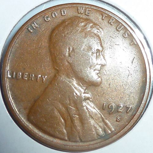 1927-S FINE NO PROBLEM Lincoln Wheat Cent (725-51)