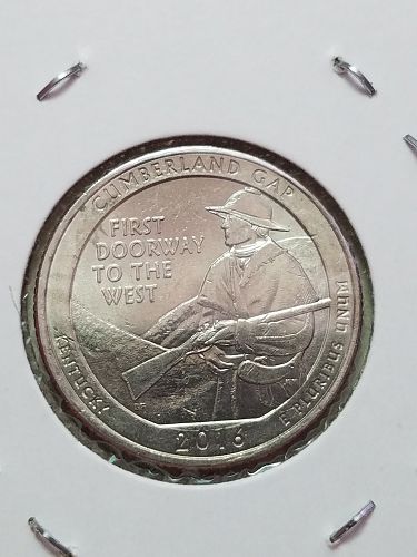 2016 P Cumberland Gap Kentucky Washington Quarter HAT CUD Die Break Error