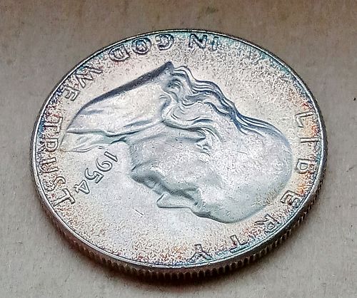 1954 Franklin Half Dollar &bull; .900 Silver &bull; Nice Toning &bull; FBL &bull; CH BU+  *fh546