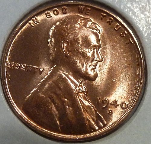 1940-S  GEM RED Uncirculated Lincoln Wheat Cent  ( 725-19)