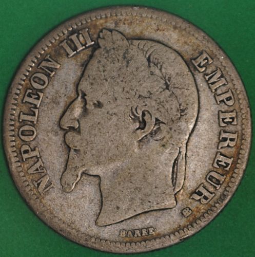 1867 Belgium 2 Francs AG-G