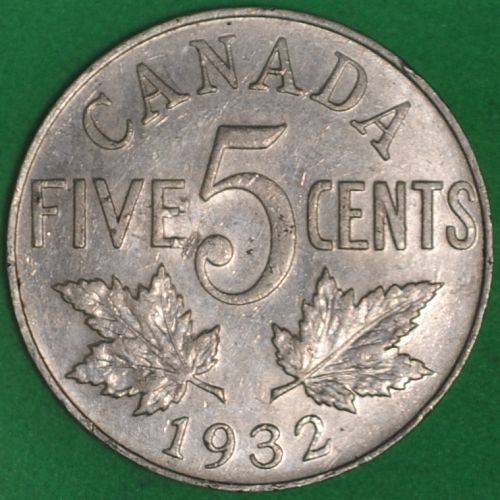 1932 Canada 5 Cents VF+