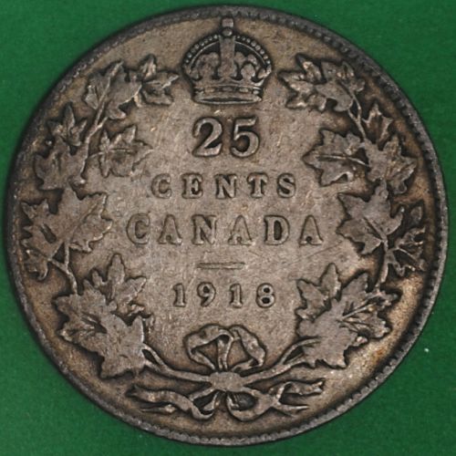 1918 Canada 25 Cents Good