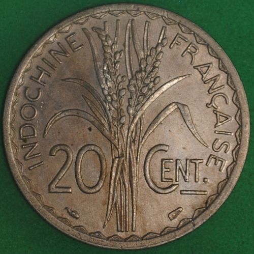 .1930. French Indochina 20 Centimes UNC