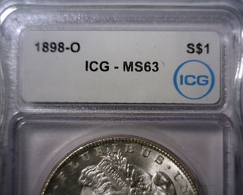 1898  O SILVER MORGAN DOLLAR  ICG MS-63    NICE LOOKING COIN!!