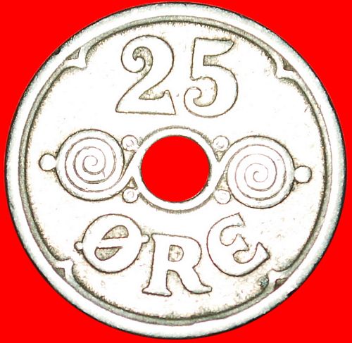 Ⰶ SPIRALS: DENMARK ★25 ORE 1924! CHRISTIAN X (1912-1947)!