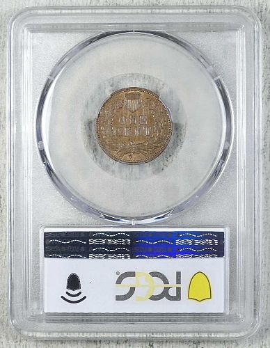 1872 Indian Cent PCGS/CAC AU-55, Snow-11, 1 In Neck