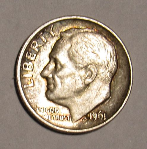 1961 P Roosevelt Dime in circulated condition