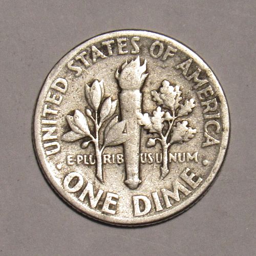 1947 P Roosevelt Dime in circulated condition