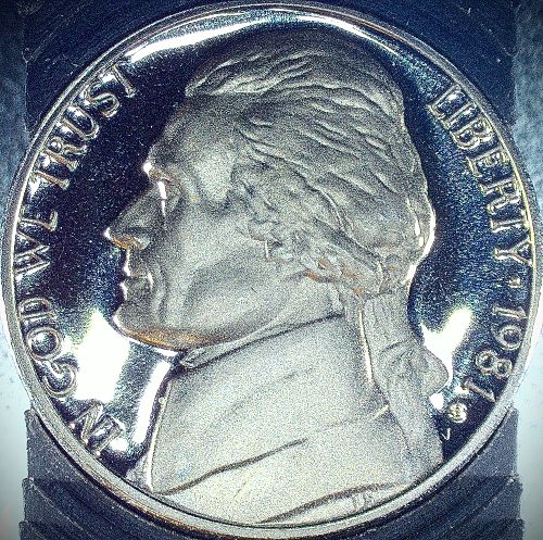 1981 S Jefferson Nickels: Type 1 - Filled S