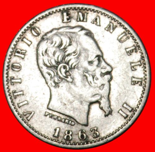 Ⰶ SILVER: ITALY ★ 20 CENTESIMOS 1863M BN! VICTOR EMMANUEL II (1861-1878)