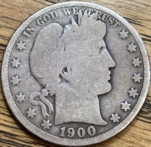 1900O barber half dollar in ALMOST GOOD condition