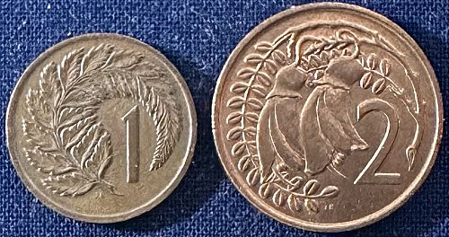 New Zealand - 1975 - 2 and 1 Cents