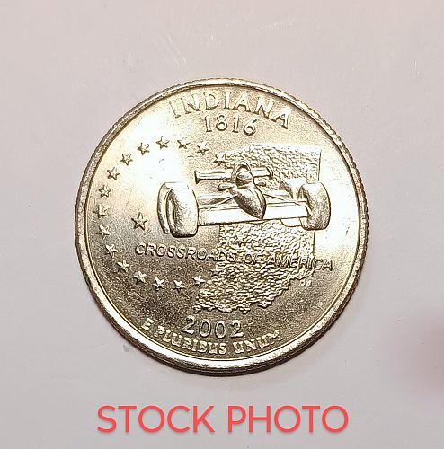 (1) 2002-P Indiana State Quarter from OBW Roll GEM BU condition.