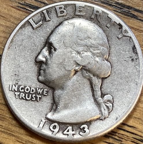 1943 Washington quarter in VERY FINE condition