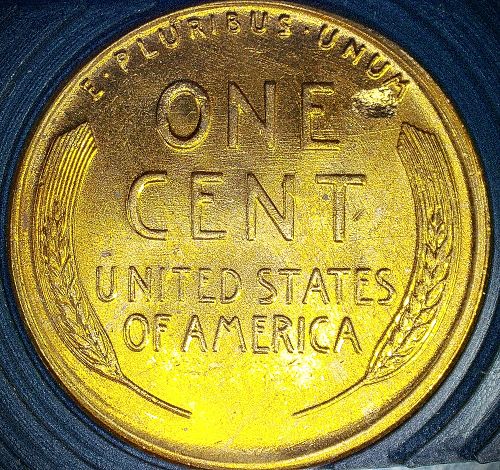 1957 D Lincoln Wheat Cent BU+ Red Strike Through Reverse