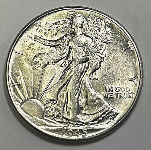 1945 Walking Liberty Half Dollars. 9112