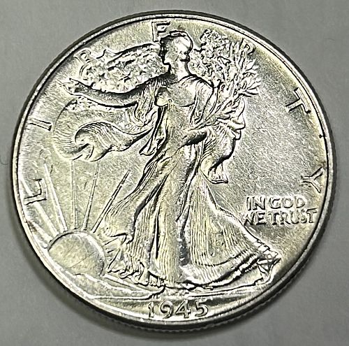1945 Walking Liberty Half Dollars. 9113