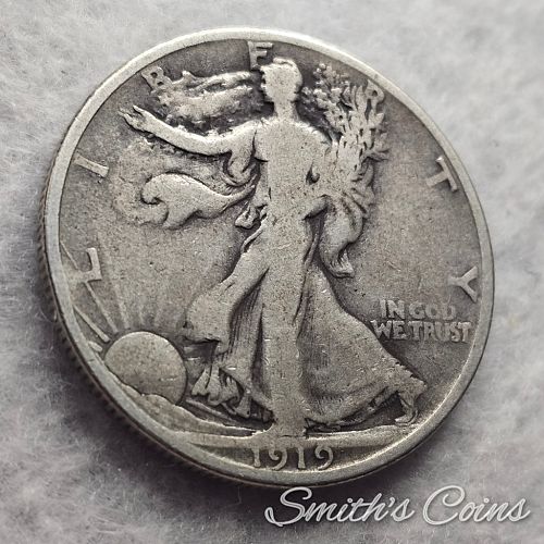 1919 S ~ Walking Liberty Half Dollar ~ VG