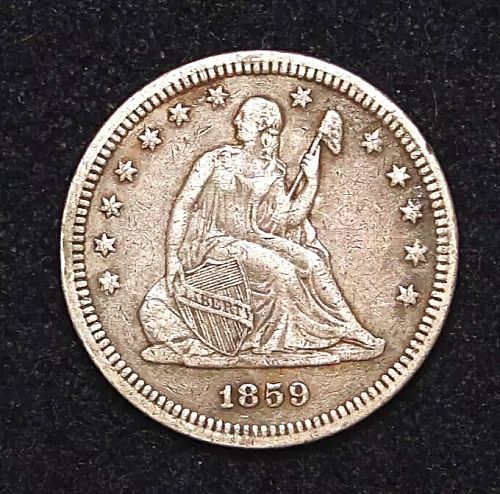 1859  Seated Liberty Quarter ***AU***